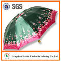 Latest Factory Wholesale Parasol Print Logo promotional 3 folding umbrella